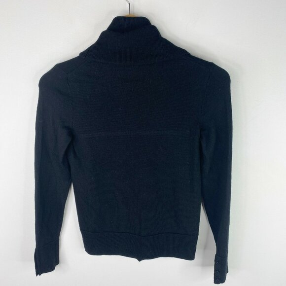 TALBOTS Sweater Womens Size XS Black 100% Merino Wool Turtle Cowl Neck - Picture 4 of 4